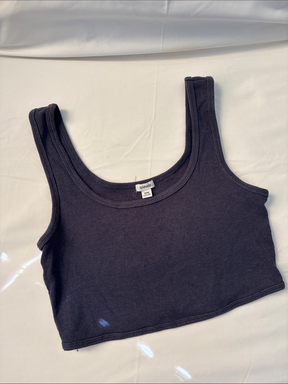 Garage - Dark Navy Ribbed Cropped Tank Top!!